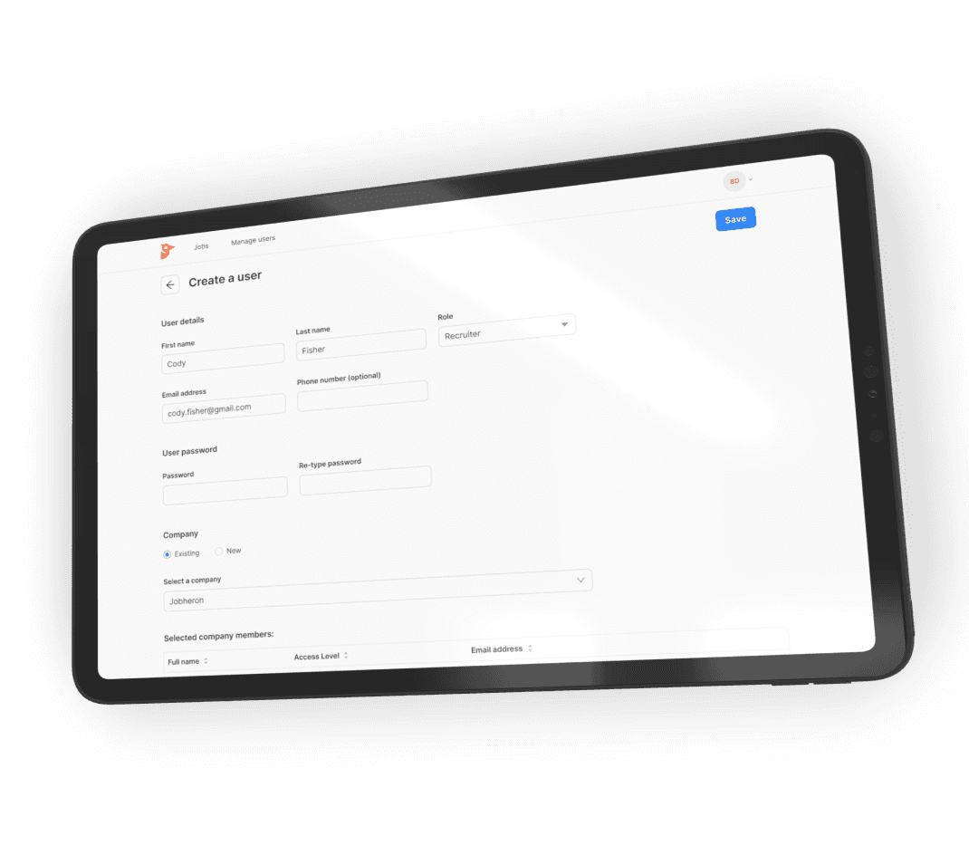 Building the web platform for recruitment